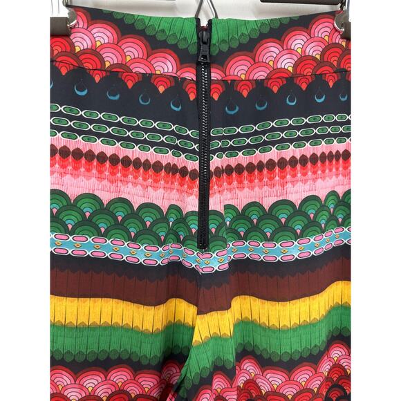 Alice + Olivia Athena Multi-Stripe Geo Wide-Leg Pants Size 10 - Picture 10 of 16